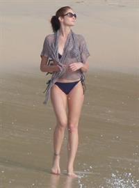 Stephanie Seymour bikini candids on the beach in St. Barts 12/22/12 