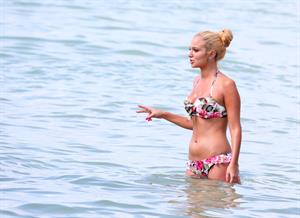 Tulisa Contostavlos in a bikini on the beach in Honolulu July 31, 2012