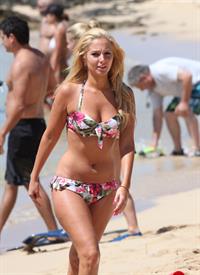 Tulisa Contostavlos in a bikini on the beach in Honolulu July 31, 2012