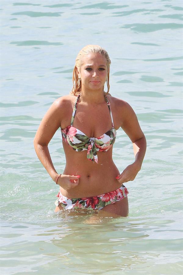 Tulisa Contostavlos in a bikini on the beach in Honolulu July 31, 2012