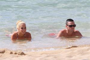 Tulisa Contostavlos in a bikini on the beach in Honolulu July 31, 2012