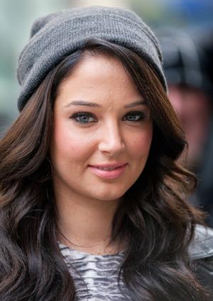 Tulisa Contostavlos outside BBC Radio One in London October 3, 2012 