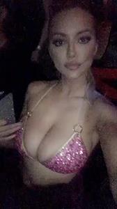Lindsey Pelas in a bikini taking a selfie