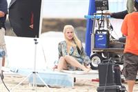 Rachael Taylor filming Charlie's Angels on a beach in Miami 02-09-11