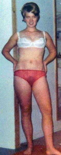 Liz six months after having a baby in 1966