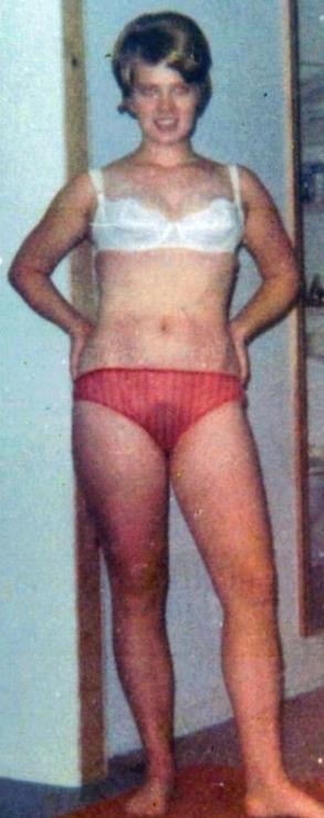 Liz six months after having a baby in 1966