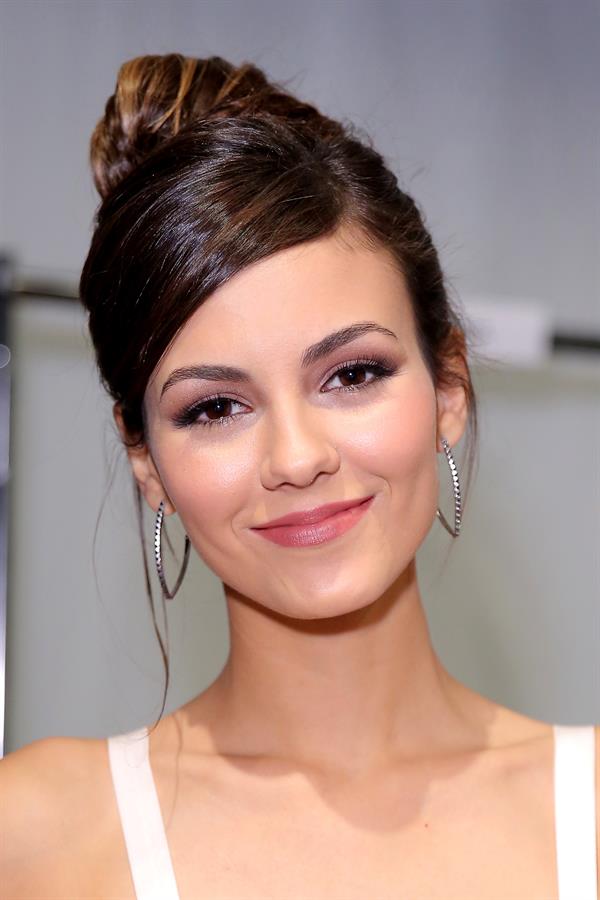 Victoria Justice at the Rebecca Minkoff fashion show during Mercedes-Benz Fashion Week Spring 2015 on September 5, 2014