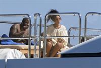 Rihanna enjoying a break on a yacht in Ponza August 29, 2014