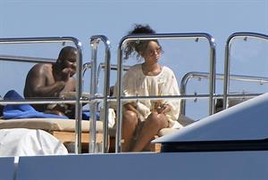 Rihanna enjoying a break on a yacht in Ponza August 29, 2014