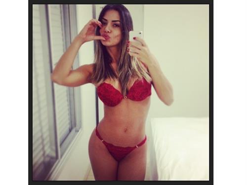 Graciella Carvalho in a bikini in lingerie taking a selfie