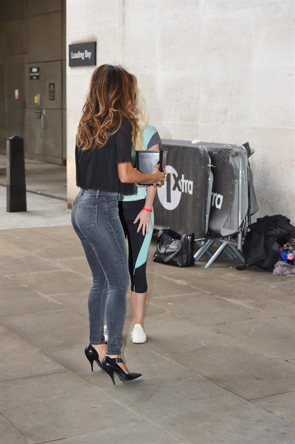Nicole Scherzinger arriving at BBC Radio 1 studio August 26, 2014