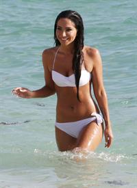 Tulisa Contostavlos in a bikini on the beach in Bermuda August 21, 2014