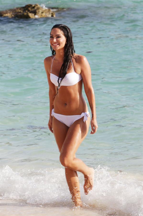 Tulisa Contostavlos in a bikini on the beach in Bermuda August 21, 2014
