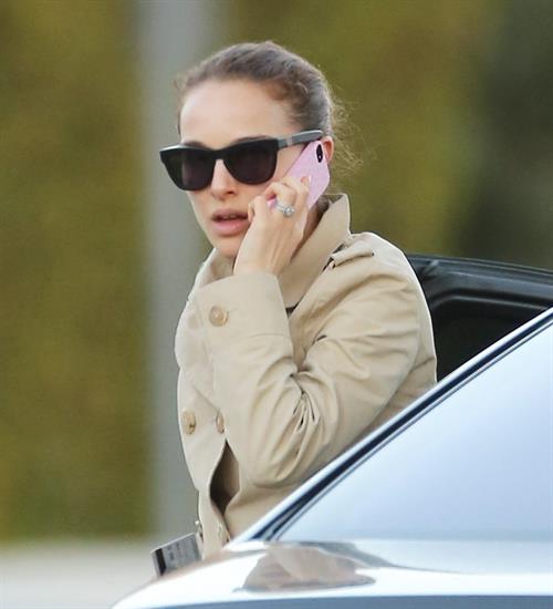 Natalie Portman heads to a meeting in her trench coat at an office in Century City January 17, 2013 