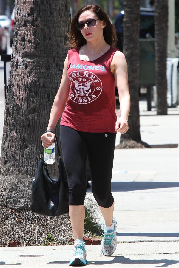 Rose McGowan - Spotted at The Tracey Anderson Gym 29.07.12