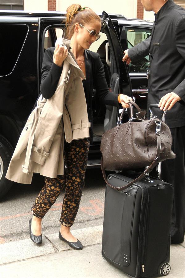 Minka Kelly outside her hotel New York City 3/5/2012