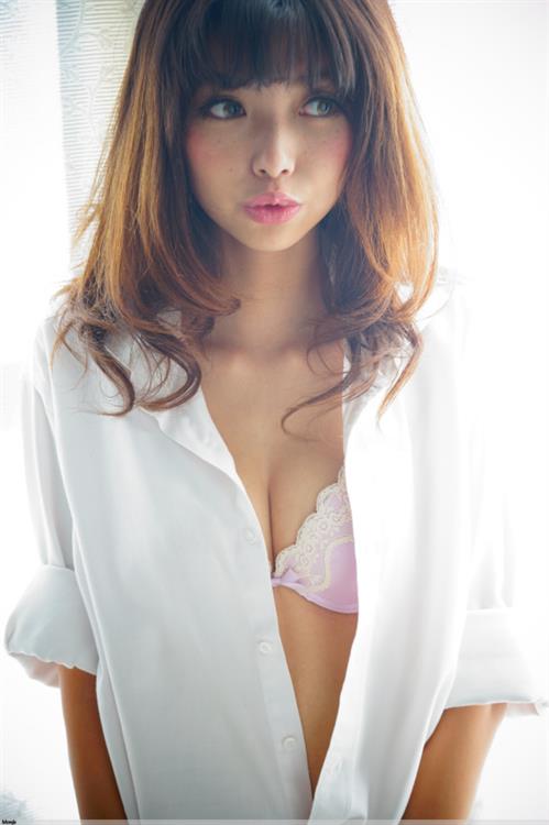 Meng Lu in lingerie