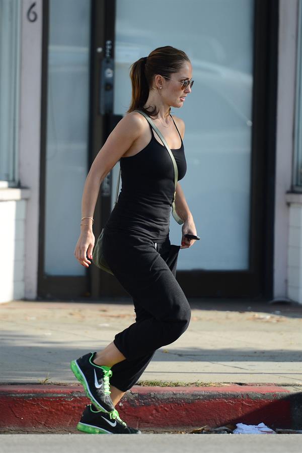 Minka Kelly walking to her car in Hollywood on July 5, 2012