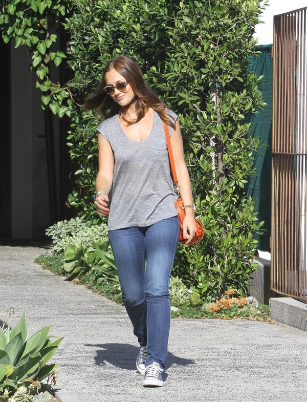 Minka Kelly - leaving Andy Lecompte Salon in West Hollywood 06/06/12