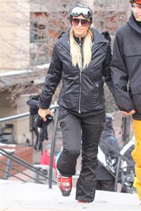Paris Hilton enjoying a day in the mountains of Aspen December 18, 2012 