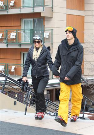 Paris Hilton enjoying a day in the mountains of Aspen December 18, 2012 