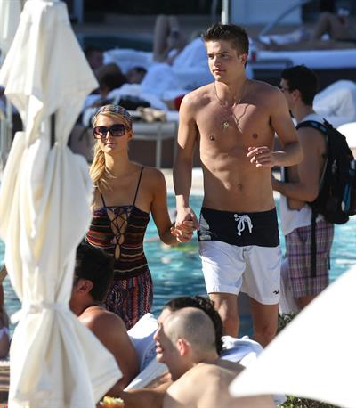 Paris Hilton poolside at their Miami hotel December 7-2012 