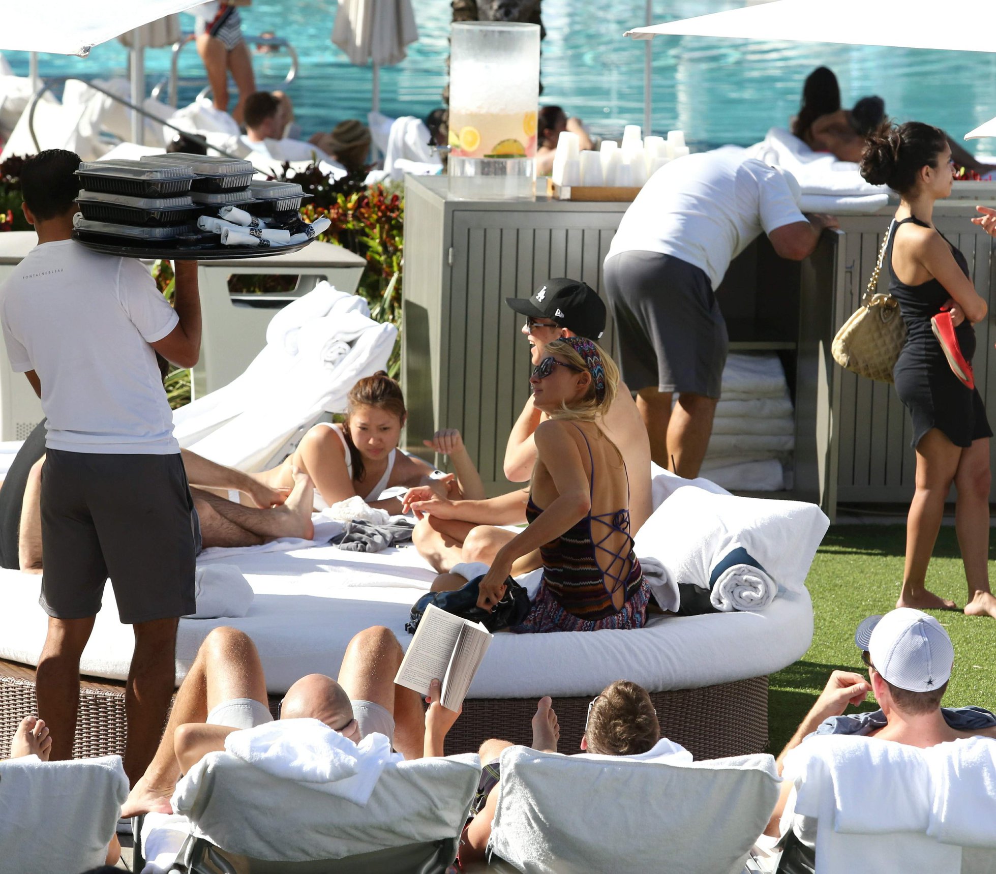 Paris Hilton poolside at their Miami hotel December 7-2012 