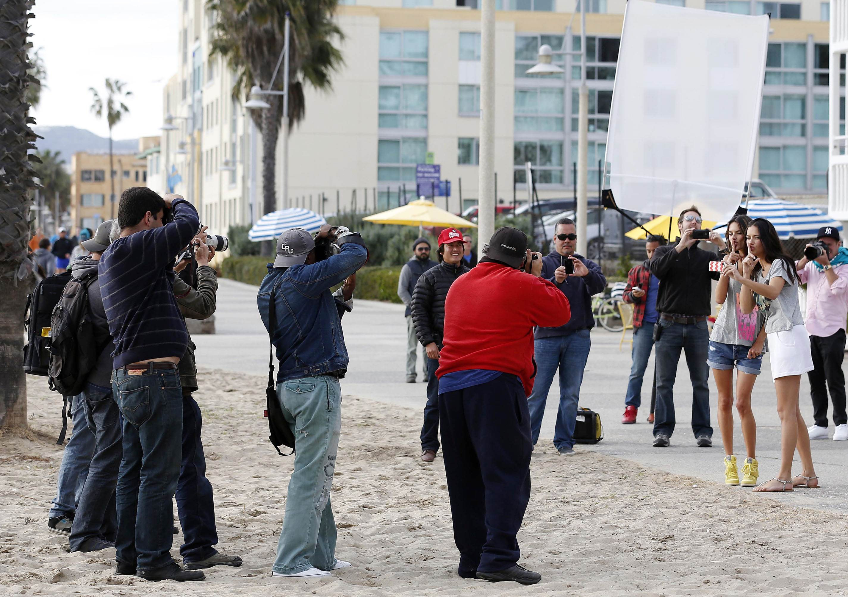 Adriana Lima and Alessandra Ambrosio Photoshoot in Venice beach March 7, 2013