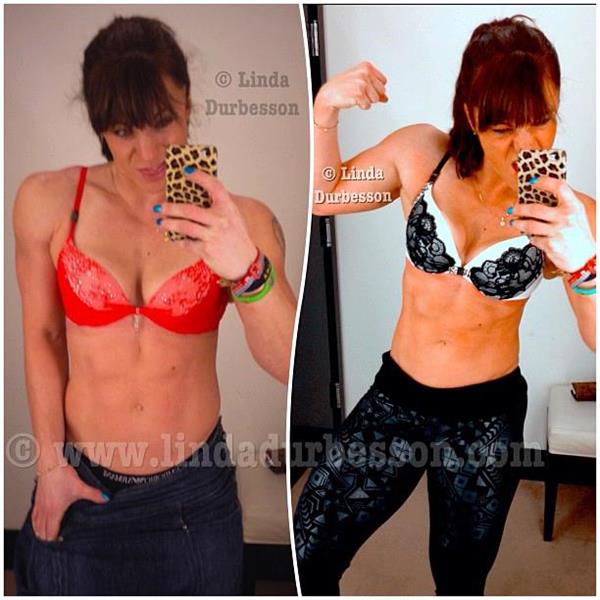 Linda Durbesson in lingerie taking a selfie