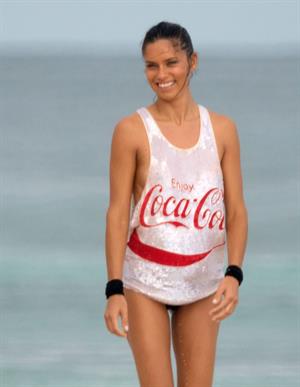 Adriana Lima – beach shoot candids in Cancun 12/2/13 