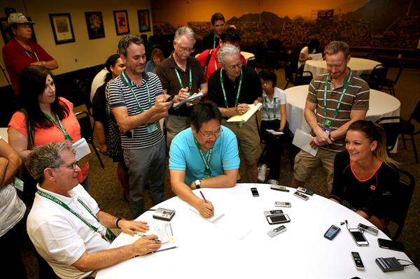 Agnieszka Radwanska celebration of her birthday during the BNP Parabas Open - March 6, 2014 