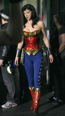 Adrianne Palicki on Wonder Woman set 3/31/2011 