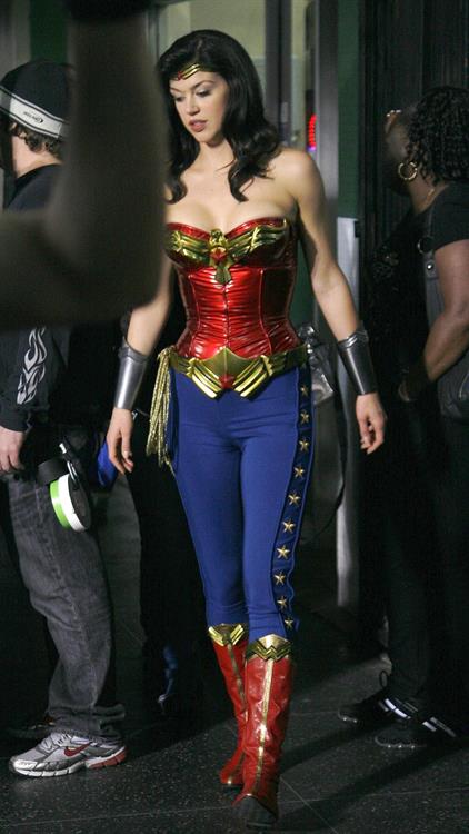 Adrianne Palicki on Wonder Woman set 3/31/2011 
