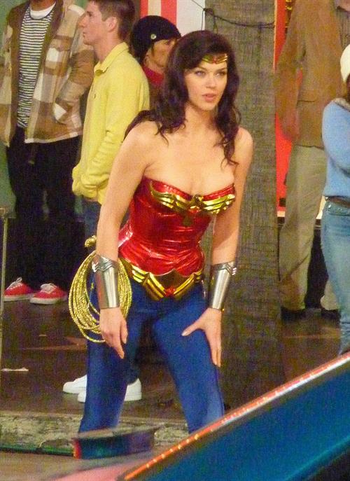 Adrianne Palicki on Wonder Woman set 3/29/2011 