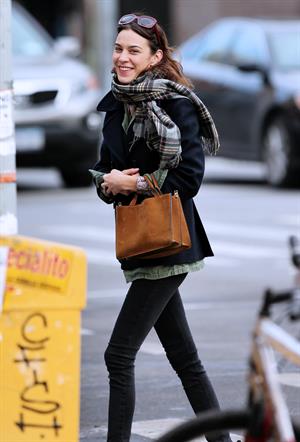 Alexa Chung Peels restaurant in the East Village in NYC, December 20, 2013