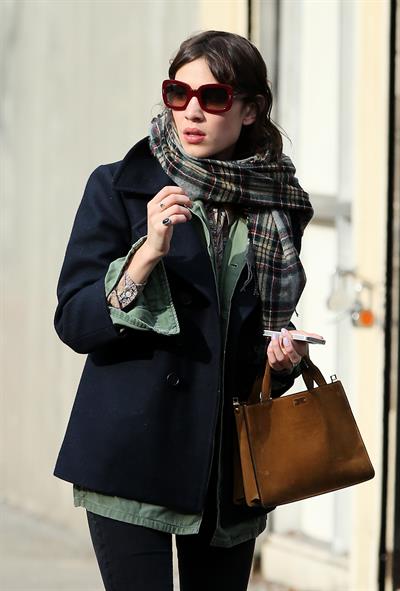 Alexa Chung Peels restaurant in the East Village in NYC, December 20, 2013