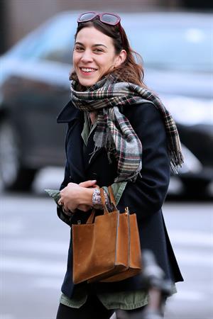 Alexa Chung Peels restaurant in the East Village in NYC, December 20, 2013