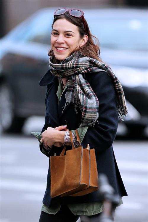 Alexa Chung Peels restaurant in the East Village in NYC, December 20, 2013