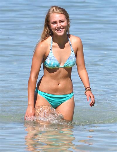AnnaSophia Robb in a bikini taking a selfie