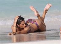 Alessandra Ambrosio in a bikini for a Victoria's Secret photo shoot on July 22, 2010 in St. Barts