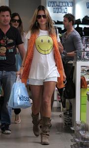 Alessandra Ambrosio Beverly Hills candids in a smiley shirt