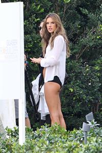 Alessandra Ambrosio Victoria's Secret bikini photoshoot candids, Miami, Jan 30, 2014 
