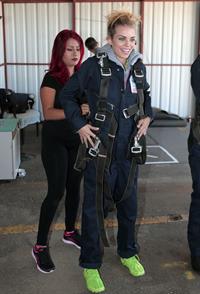 AnnaLynne McCord skydives from 18,000 feet at a charity event, Lompoc August 16, 2014