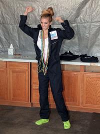 AnnaLynne McCord skydives from 18,000 feet at a charity event, Lompoc August 16, 2014
