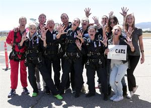 AnnaLynne McCord skydives from 18,000 feet at a charity event, Lompoc August 16, 2014