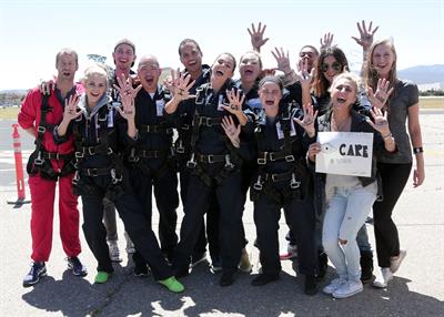 AnnaLynne McCord skydives from 18,000 feet at a charity event, Lompoc August 16, 2014