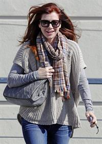 Alyson Hannigan running errands in Brentwood on November 05, 2011 