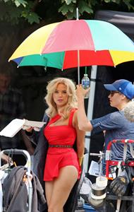 Ashley Benson on the set of Pixels in Toronto on August 7, 2014