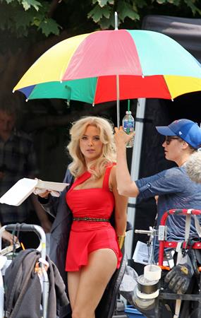 Ashley Benson on the set of Pixels in Toronto on August 7, 2014