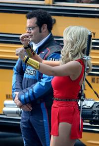 Ashley Benson on the set of Pixels in Toronto on August 7, 2014